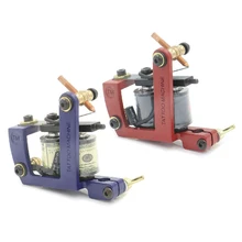 Новая Профессиональная 10 машинка для татуировки лайнер для тату машины и шейдера Трехцветная стальная сделанная Вручную Машинка для нанесения татуировок машина для татуировок