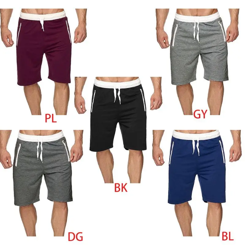 Men Summer Quick Dry Beach Board Shorts Solid Color Drawstring Elastic Waist Swim Trunks Casual Workout with Pocket | Мужская одежда