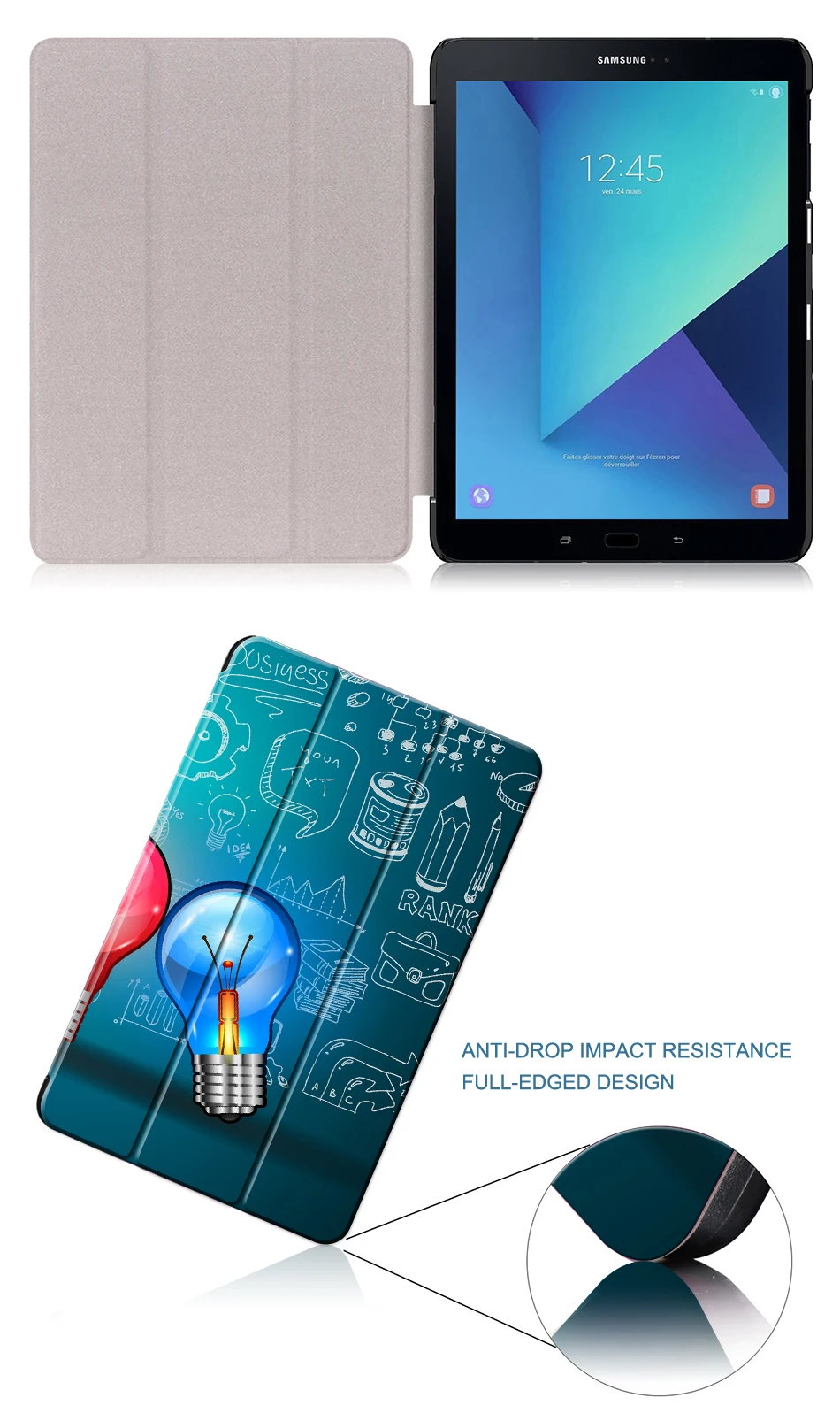 Чехол для планшета MTT для samsung Galaxy Tab S3, 9,7 дюймов, SM-T820, SM-T825, SM-T829 из искусственной кожи, трехслойный Магнитный откидной Чехол-подставка
