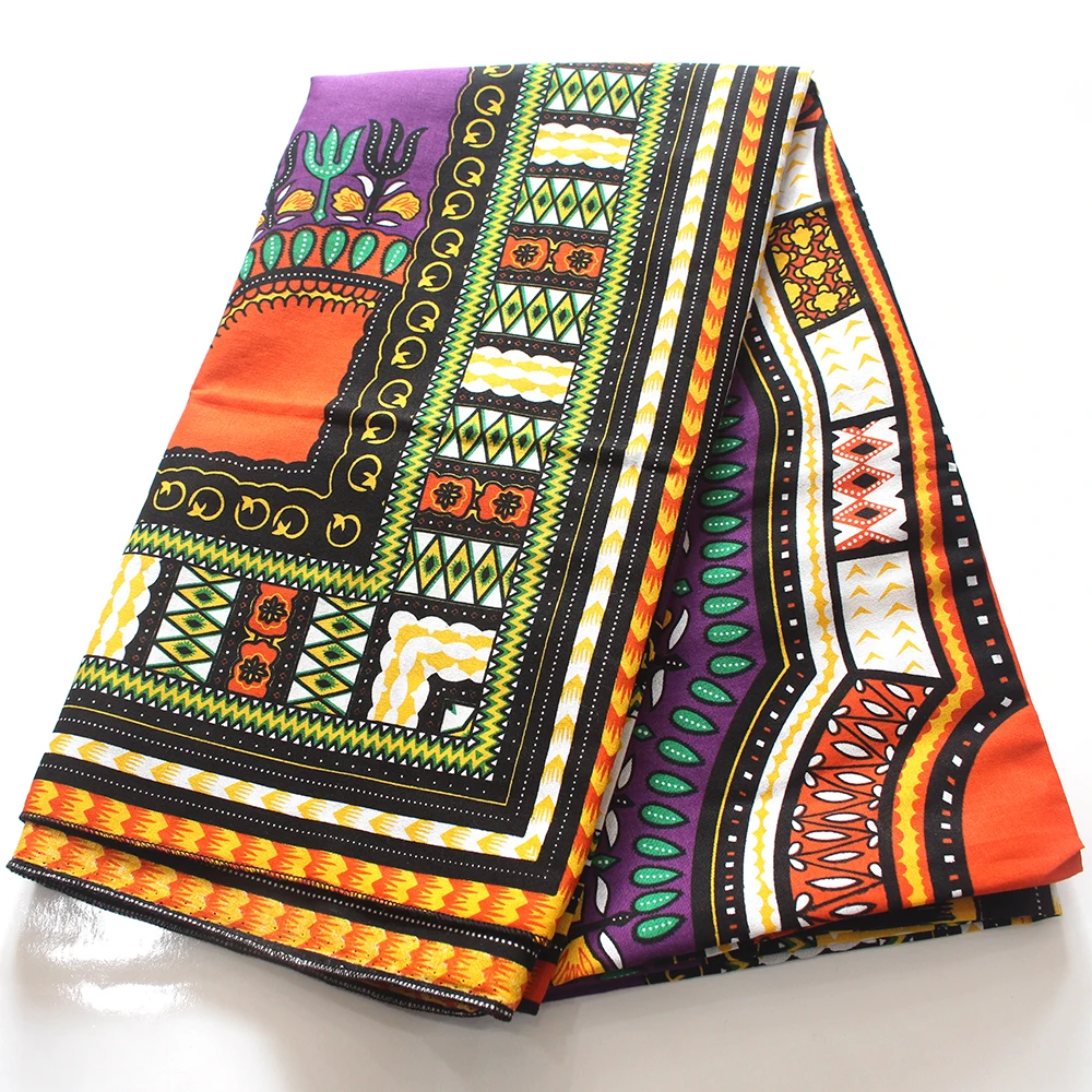 Африканский Дашики фиолетовый набивной цвет хлопок африканская Анкара голландская ткань