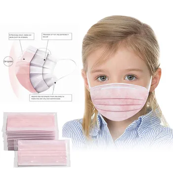 

5 Colors 10/20/50/100PC Mouth Mask Disposable Boy And Girl Cartoon Face Masks For Children 3-Layer Mask Pollution-proof Maschere