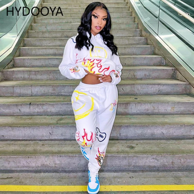 

Женский спортивный костюм из двух предметов, Повседневная Толстовка с длинным рукавом и мешковатые брюки