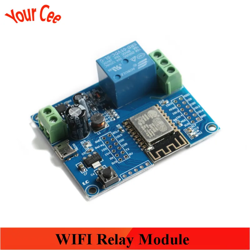 ESP8266 беспроводной WIFI релейный модуль контроллера одноканальный ESP 12F макетная