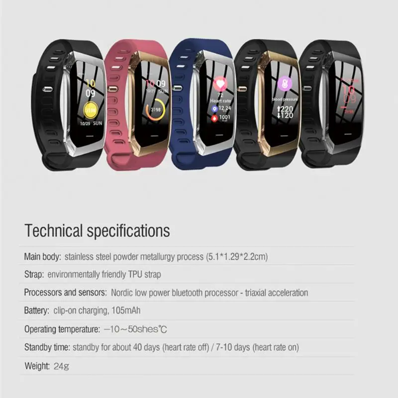 Smart Bracelet Environmental Protection and Durability IP67 Heart Rate Monitor Pedometer Fitness Sports Wristband