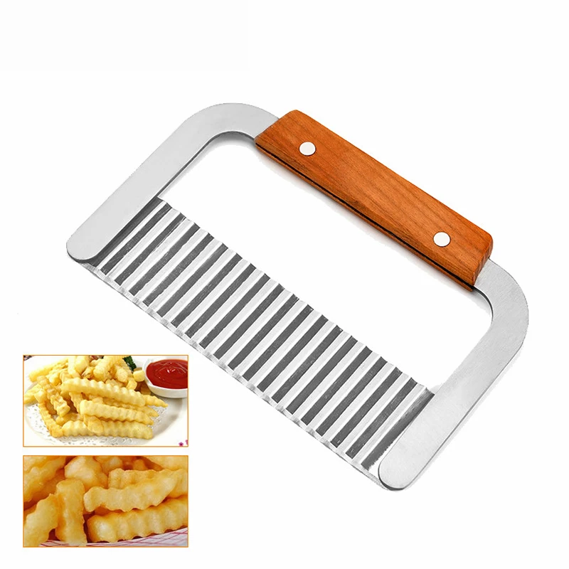 

Stainless Steel Potato Cutter Potato Slicer Potato Wavy Edged Cutter Knife Vegetable Fruit Cutter Kitchen Gadget Tools