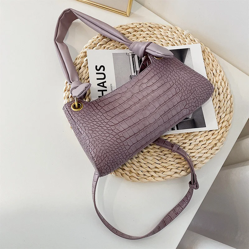 

Crocodile Pattern PU Leather Shoulder Bags For Women 2020 Lady Elegant Handbags Female Travel Solid Color Crossbody Hand Bag