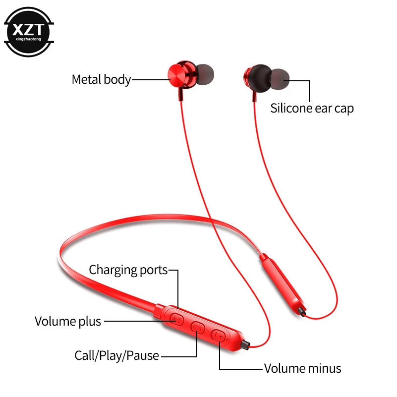 Водонепроницаемый Спорт Bluetooth 5,0 наушники стерео бас с микрофоном громкой связи для iPhone Xiaomi