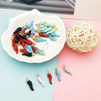 

10pcs 6*21mm Chili Alloy Enamel Charms Pendants Vegetable Charms Dangle For Jewelry Making And Crafting Charm Fashion Pendant