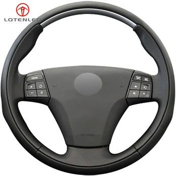 

LQTENLEO Black Artificial Leather Hand-stitched Car Steering Wheel Cover For Volvo C30 2006-2013 C70 2008-2010