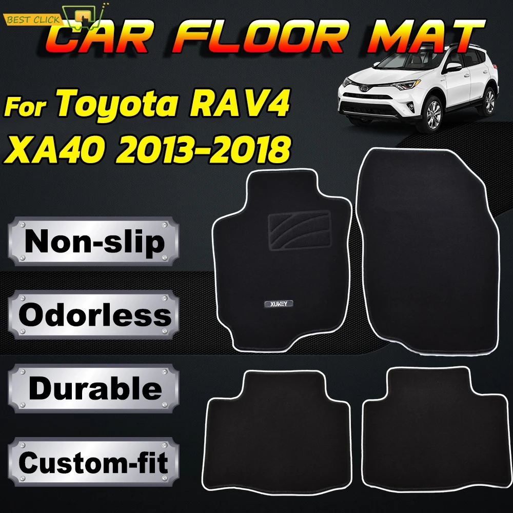 Автомобильный коврик, коврики для Toyota RAV4 XA40 2013-, нейлон, под заказ, подходит для черного коврового покрытия, передний задний