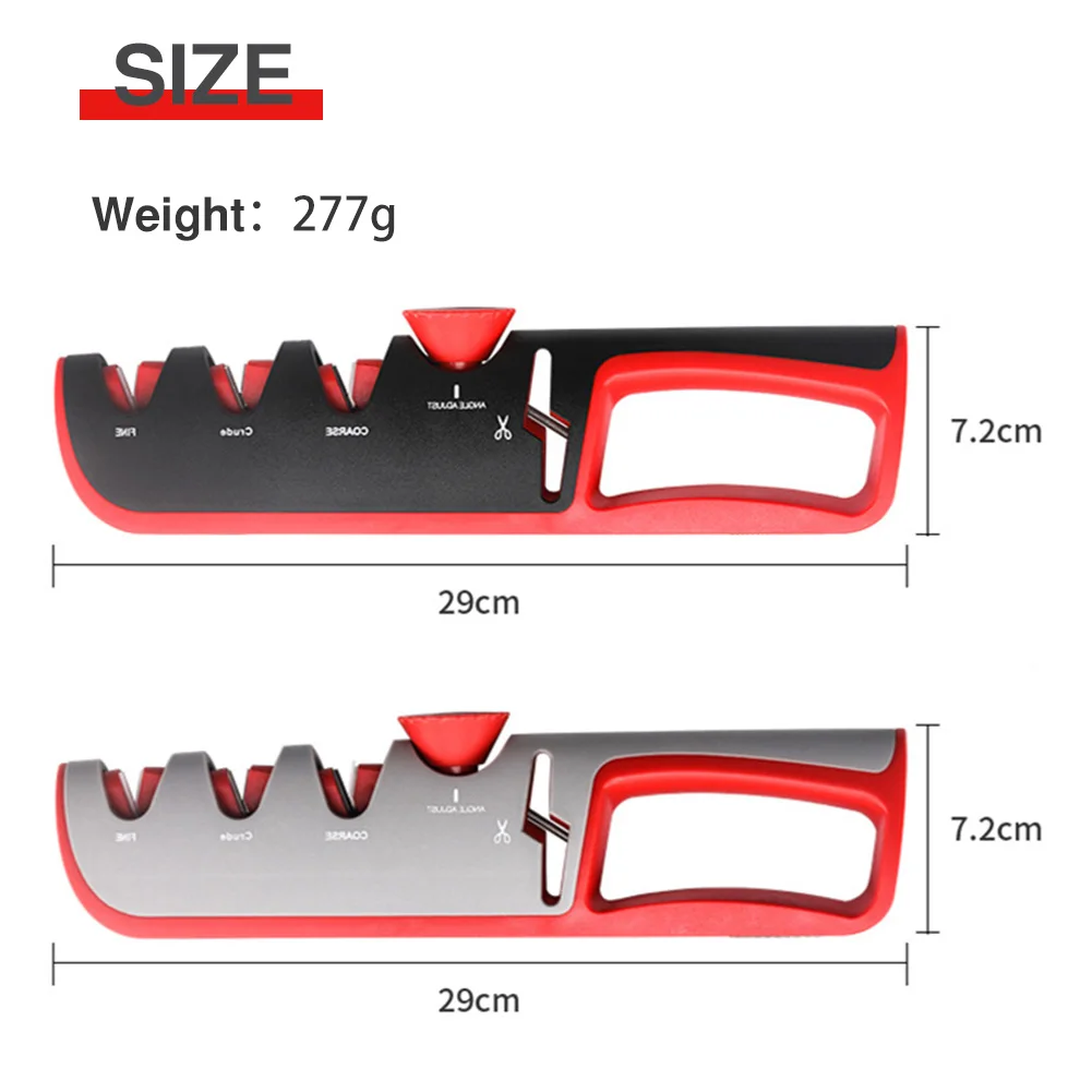 4 в 1 Многофункциональная точилка для кухонных ножей с регулируемым углом система