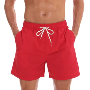 Summer Men Swim Trunks Plus Size Breathable Trunks Trouser Solid Swimwear Beach Shorts Slim Wear