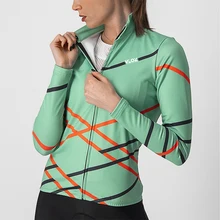VLOZ-chaquetas de Ciclismo de Invierno para mujer, Jersey de manga larga, ropa deportiva térmica de lana para ciclismo de montaña o carretera