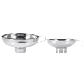

Stainless Steel Funnel Household Wide Mouth Canning Jars Funnel with Handle Home Kitchen Tools