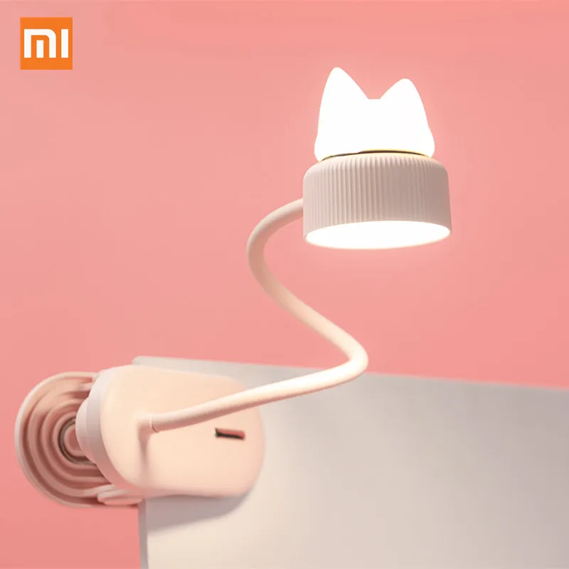 Xiaomi Mijia Cooperation бренд 3Life светодиодный настольный светильник usb зарядка складной светильник с зажимом 3 шестерни Регулируемый ночной Светильник для чтения с кошкой