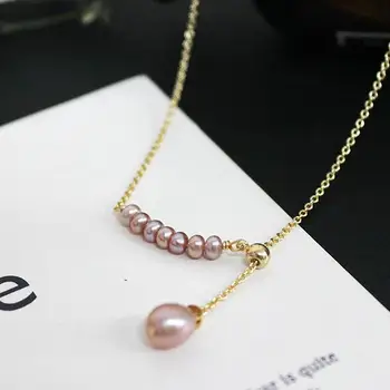

New Trendy Multifunctional Pendant Chain Necklace For Women Girls Lover Y Style With Natural Fresh Water Pearls