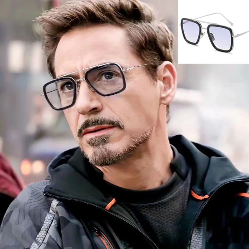 

New Fashion Sunglasses Avengers Tony Stark Brand Design Classic Flying Style Sunglasses Avengers UV400 Gafas De Sol