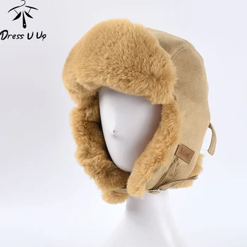 

DRESSUUP Autumn and Winter Hat Ladies Fashion Imitation Fur Integrated Lei Feng Hat Ear Protection Warm