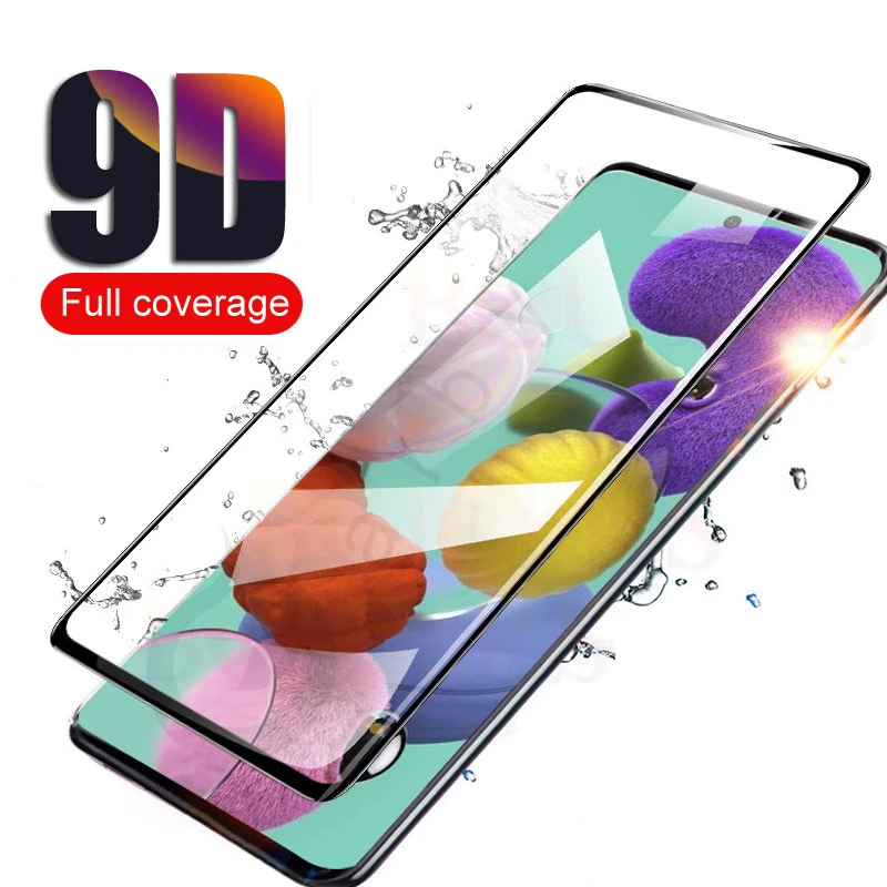 Защитное закаленное стекло на экран для Samsung A51 A71 Защитная пленка экрана Galaxy A 51 71 SM A515F A515 A715F полное покрытие