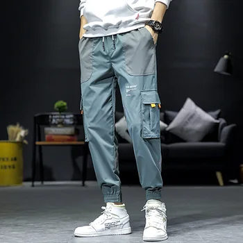 

Stretch Printing Pockets Green Pants Plus Size M-5XL Men Harem Hip Pop Pants Trousers Sweatpant Hombre Casual Fashion Cargo Pant