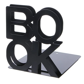 

Fashion Alphabet Shaped Metal Bookends Iron Support Holder Desk Stands Office Student Bookshelf For Books Bookshelf 2PCS