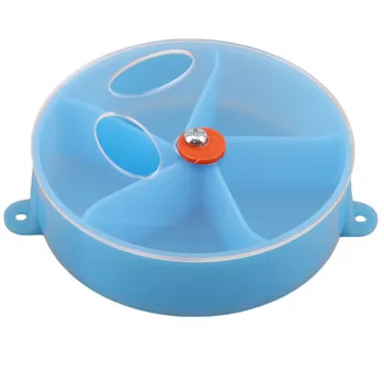 

5 Grid Funny Pet Bird Feeder Parrot Food Storage Container Transparent Hanging Foraging Rotating Bird Food Bowl Bird Play Toy