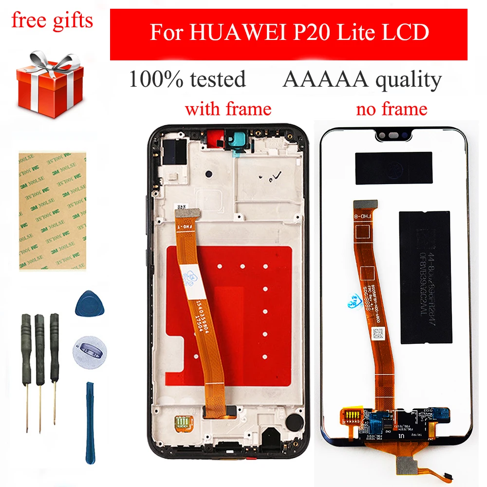 

5.84'' For HUAWEI P20 Lite LCD Display p20 lite p20lite LCD Touch Screen Digitizer Assembly Frame Replacement ane-lx3 nova 3e