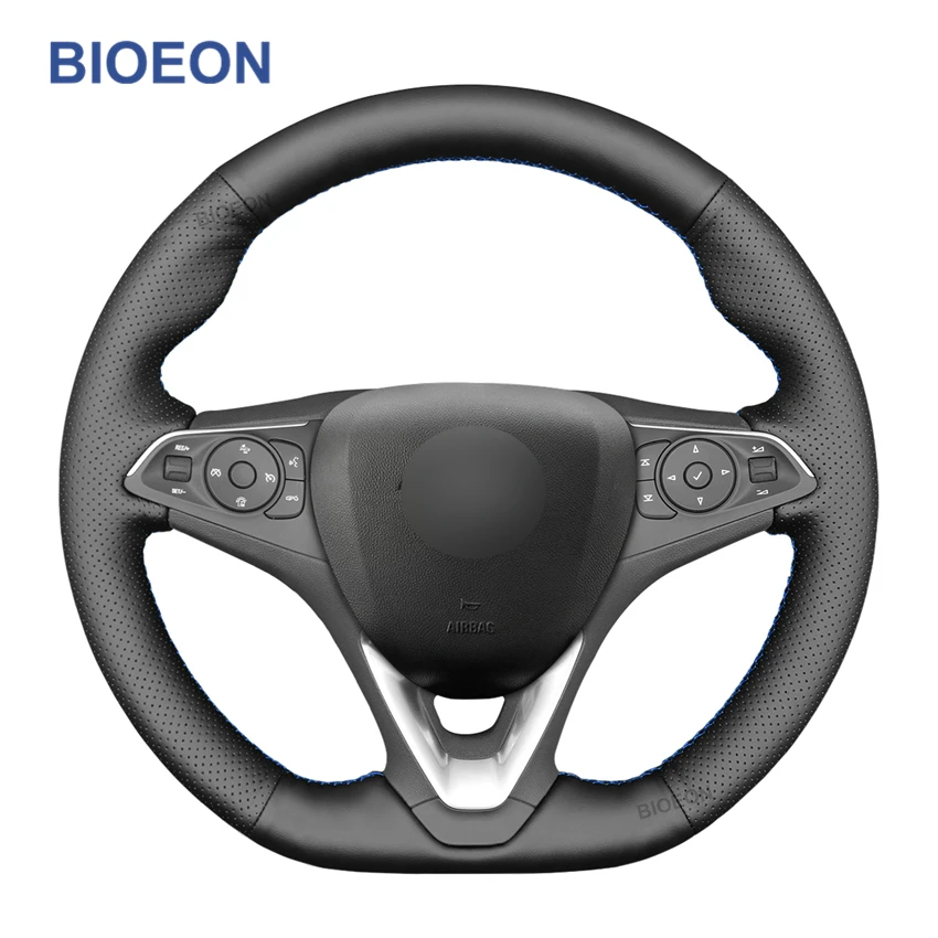 

Black PU Artificial Leather Steering Wheel Cover for Opel Astra K Corsa F Combo E Grandland X Insignia CT Mokka Vauxhall Holden