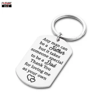 

Step Fathers Day Gift Keychain for Dad from Daughter Son Any Man can be a Father Keyring Birthday Wedding Gifts for Stepdad Men