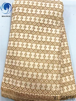 

BEAUTIFICAL Cotton african fabrics 5yards Dry cotton lace fabric 2020 New voile lace nigerian fabric free shipping ML56R36