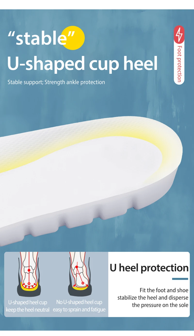 Orthopädische Memory-Schaum-Einlegesohlen für Herren und Damen, Sportschuh-Einlagen, Deodorant, atmungsaktives Kissen, Laufsohle für Fußkomfort – Detail 7