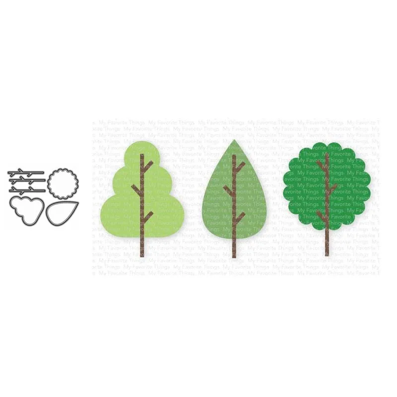 

JC Metal Cutting Dies Scrapbooking 3pcs Little Tree Stencil Craft Knife Mould Blade Punch Card Make Mold 2020 New Design Model