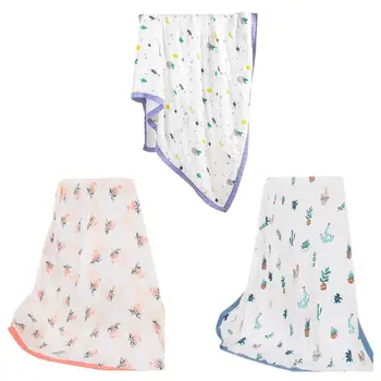 

Muslin Bamboo Cotton Baby Blankets Cartoon Print Soft Breathable Toddler Baby Bath Towel Newborn Swaddle Wrap