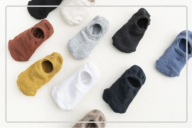 5 Pairs Woman Silicone Non-slip Invisible Socks Summer  Cotton Ankle Solid Color Boat Women's Slippers 35-40EUR Short Socks Lot