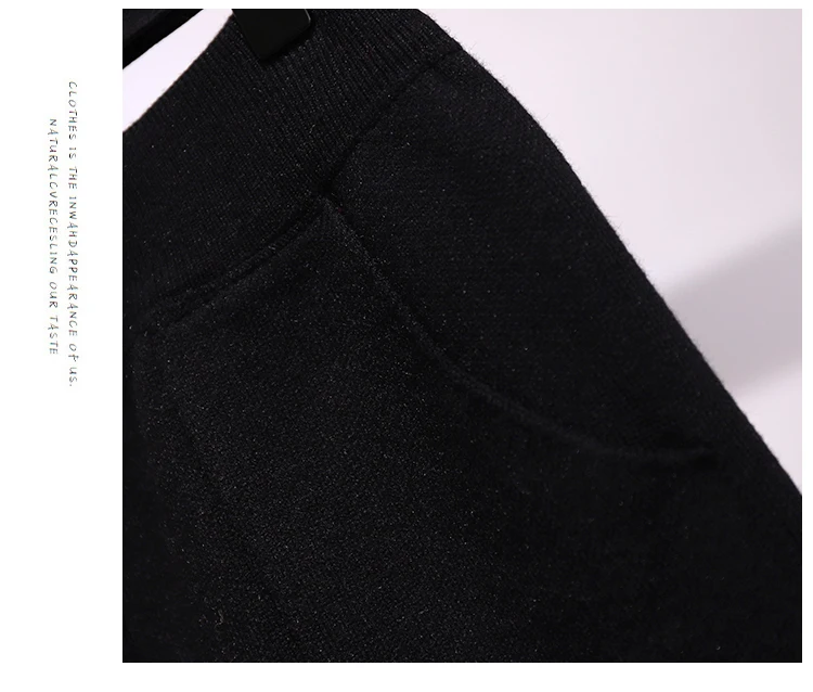plus size spring autumn winter women clothes vintage skinny ladies high waisted knitted wide-legged pants female K0485