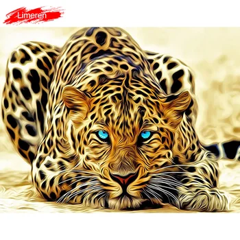 

Frameless DIY Painting By Numbers Leopard Animals Modern Wall Art Canvas Painting Handpainted Coloring By Number For Unique Gift