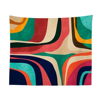 

Home Simple Animal Cat Geometric Tapestry Wall Hanging Sandy Beach Picnic Throw Rug Blanket Camping Tent Travel Sleeping Pad