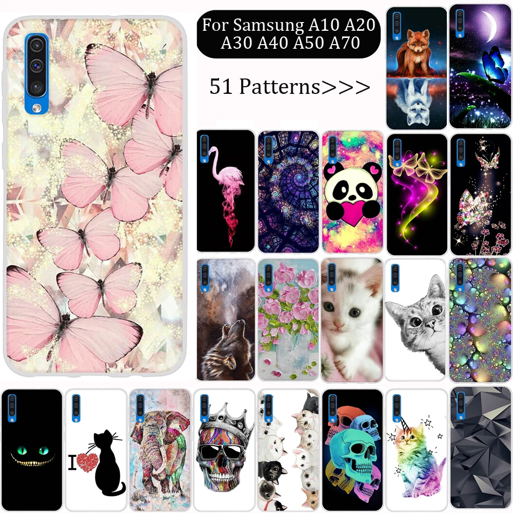 

Soft TPU Silicone Case For Samsung Galaxy A50 A30 A20 A40 A70 A10 A40 Case Painted Back Cover Capa Funda Coque Protector Bumper
