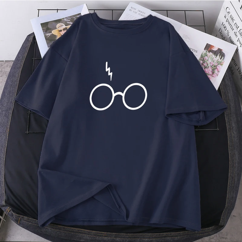 Glasses Hip Hop Summer Female Tees 2021 Short Sleeve Loose Tops Printing Japan Anime Woman T-shirts O-neck Streetwear Clothing | Женская