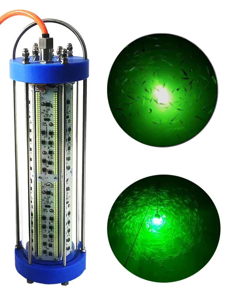 Remoto de Alta Dimmering Controle Potência Verde Branco Azul Amarelo Led Peixe Isca Submersível Subaquática Pesca Luz Ac220v 2000w 1 Luzes subaquáticas