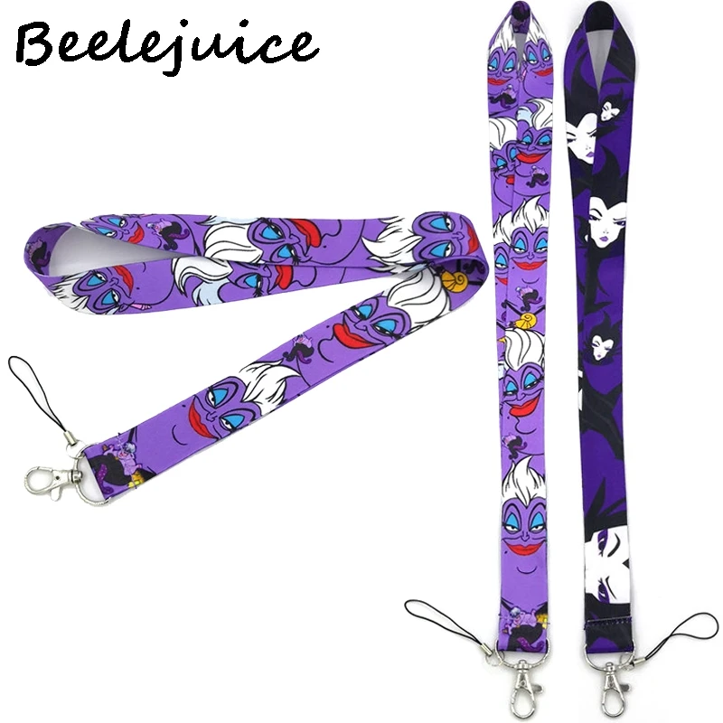 

Mermaid Ursula Maleficent Villains cartoon anime Neck keychain necklace Anime Neck Strap ID badge holder Keychain Lanyards