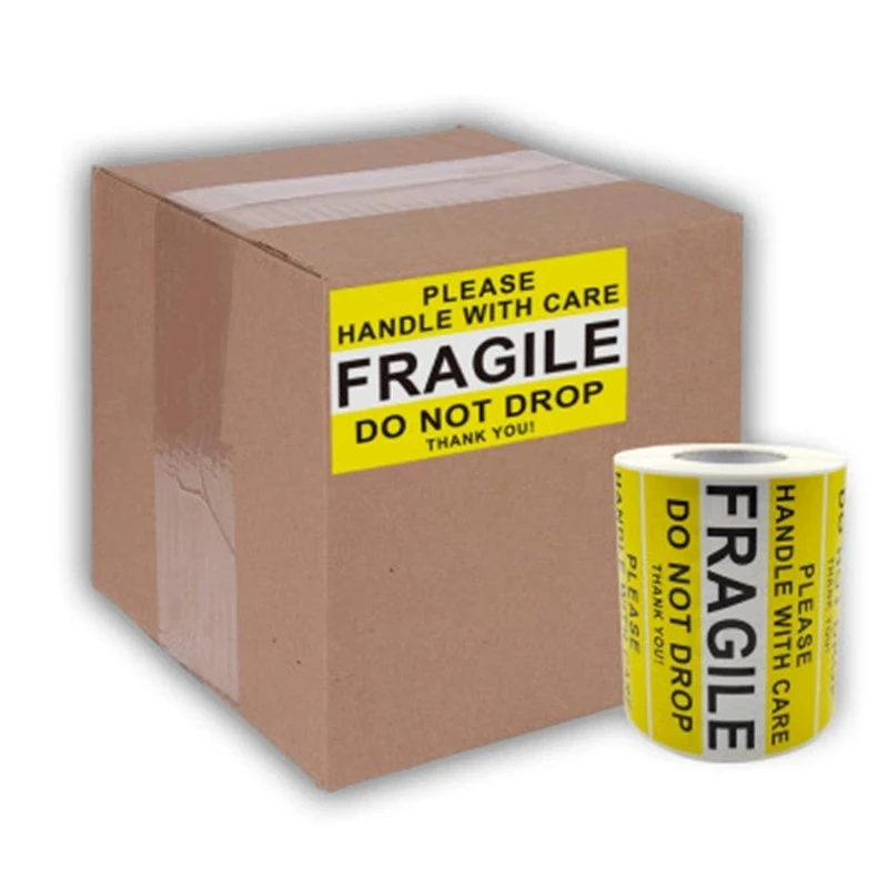 Big Red/yellow Warning Move Labels Fragile Stickers 50pcs Do Not Bend Handle with Care Packing Labels Stickers for Goods Packing decorative labels stickers packaging stickers fragile stickers
