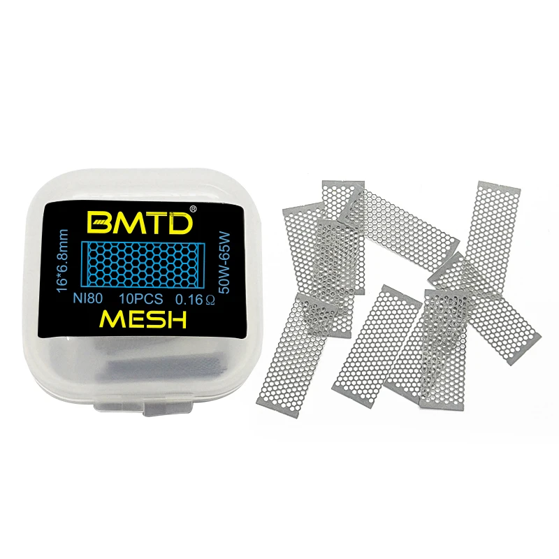 

BMTD 10Pcs/Lot Meshwork Pre Built Coils NI80 0.16Ohm Mesh Style Coil Wire for Vandy Vape RTAs Wotofo Profile RDA