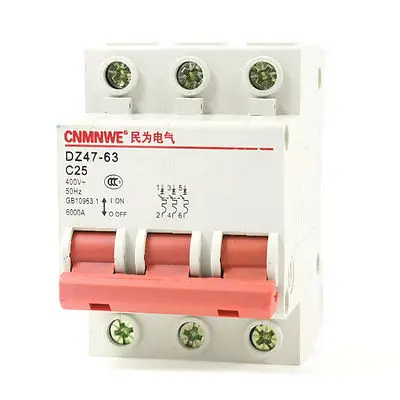 

AC 400V 25A 3-Pole Overload Protection MCB Miniature Circuit Breaker