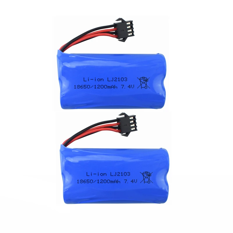 Batteria al lio 1/2/3/5 pezzi 7.4V 1200mAh per barca RC wireless EC08, modello di nave, batteria al lio ad alta velocà di ricambio per modello di auto  44