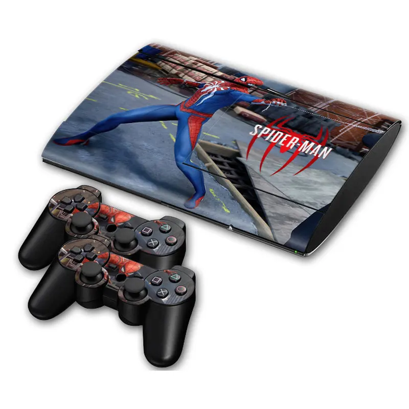 Marvel Deadpool Spiderman Star Wars Vinyl Skin Sticker for PS3 Super Slim Console and 2 Controllers Decal Cover Game Accessories
