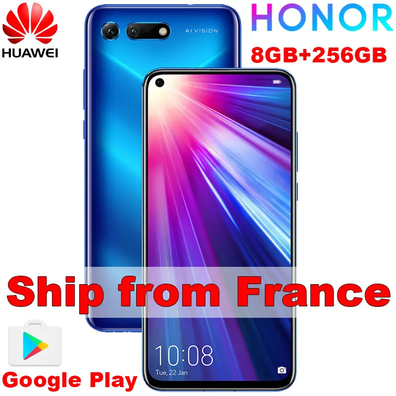 Оригинал Honor V20 View 20 смартфон глобальная версия PCT L29 8 Гб 256 ГБ Android9 6 4 дюйма 4000 мАч