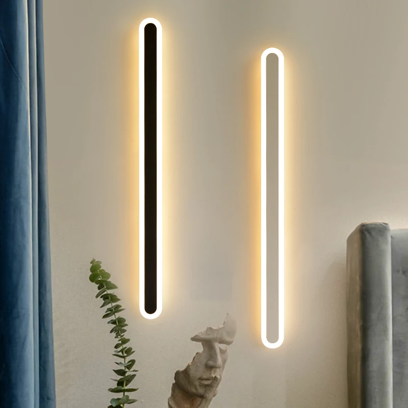 

Minimalist Led Wall Lamp Corridor Aisle Bedroom Postmodern Bedside Lamp Living Room Strip Wall Lamp