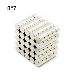 10/20/30/40 Pcs 8x7 Round Cylinder NdFeB Neodymium Magnet 8mm x 7mm N35 Super Powerful Small imanes Permanent Magnetic Disc