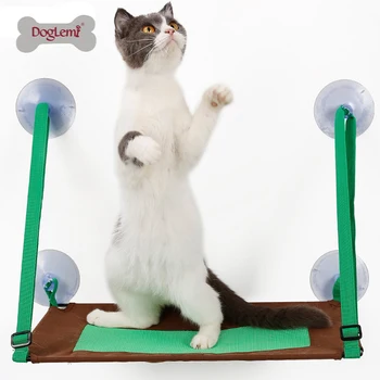 

DogLemi Powerful Suction Cup Cat Window Perch Cats Hammock Mesh Hanging Cat Bed Hanging Bed for Cat and Dog